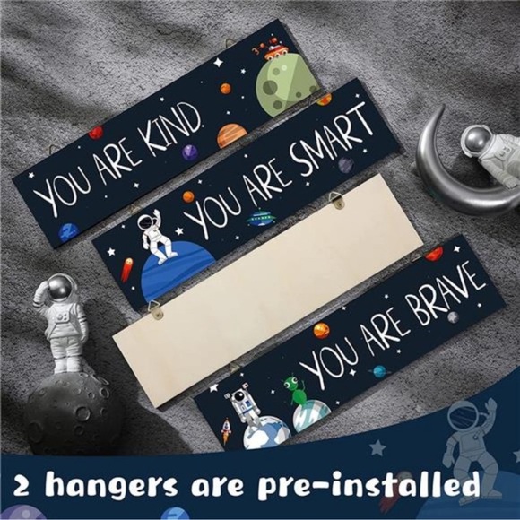 4 Pieces Inspirational Wall Art Decor Space Themed Bedroom Decor - Picture 8 of 9